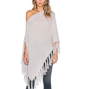 27 Miles Malibu Cashmere Fringe poncho in grey